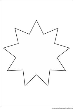 Ausmalbild Stern 9 Zacken ausmalen und basteln