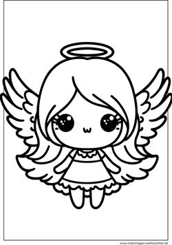 Ausmalbild Weihnachten Engel Flügel
