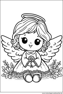 Engel Ausmalbild ausdrucken kostenlos für Kinder