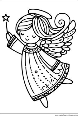 Engel fliegt Ausmalbild drucken