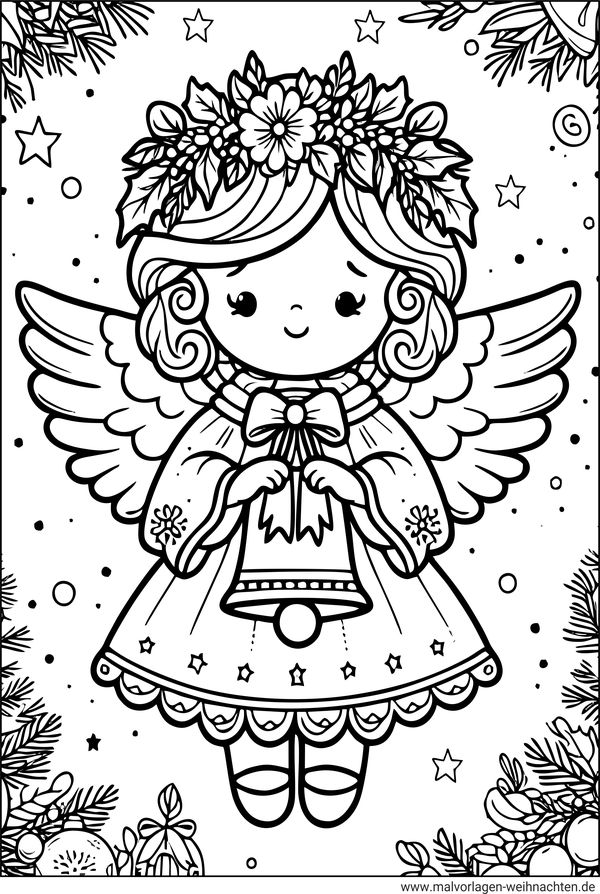 Engel Weihnachten Malvorlage