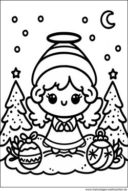 Engel Winter Ausmalbild
