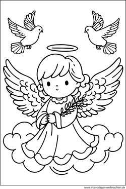 Friedensengel Friedenstauben Ausmalbild