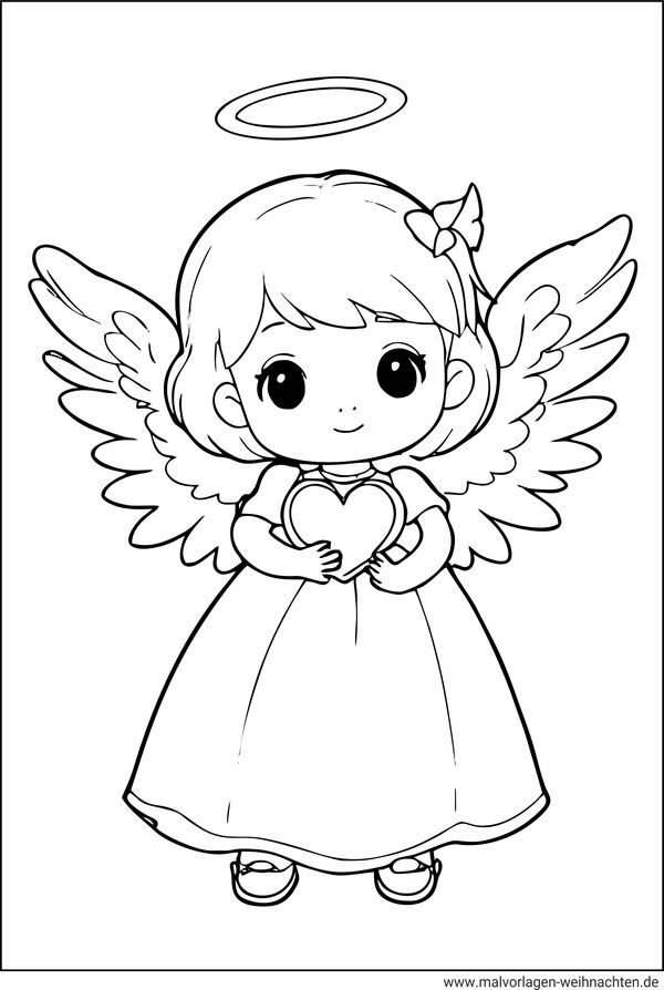 Ich hab dich lieb Engel Ausmalbild