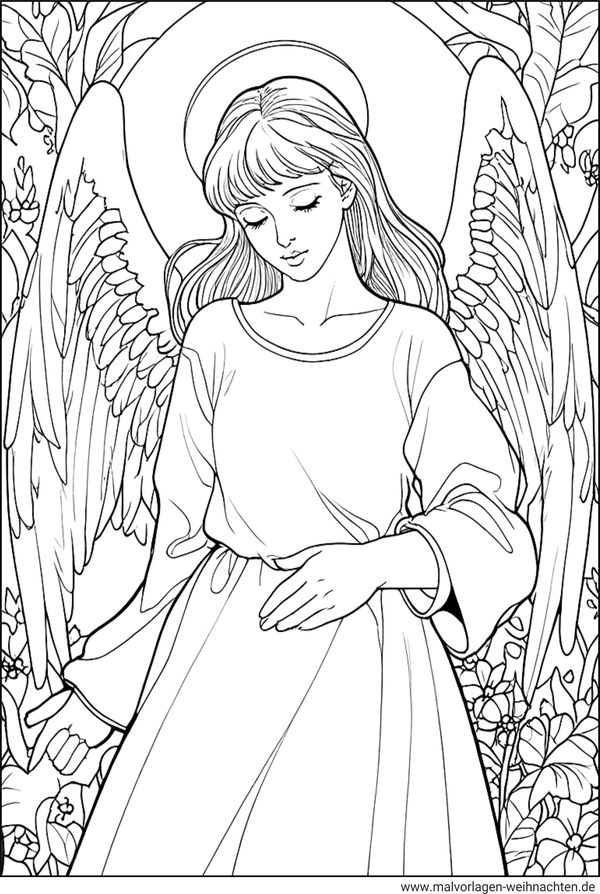 Malvorlage Engel für Erwachsene