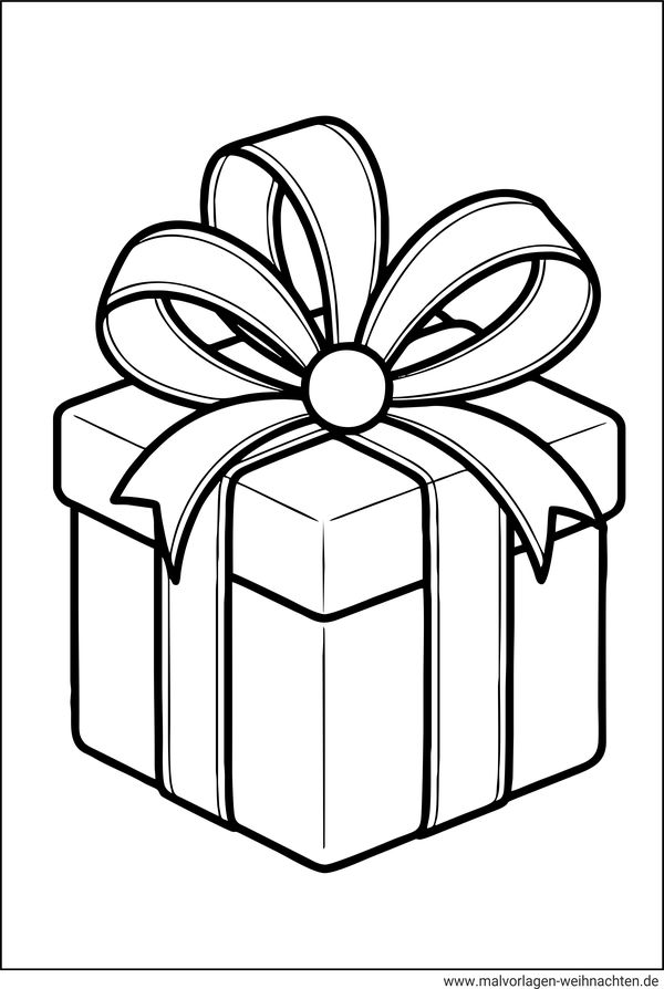 Ausmalbild Geschenk mit Schleife
