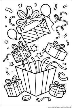 Geschenke Malvorlage zum Ausdrucken
