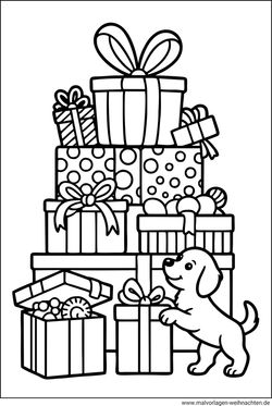 Viele Geschenke Ausmalbild