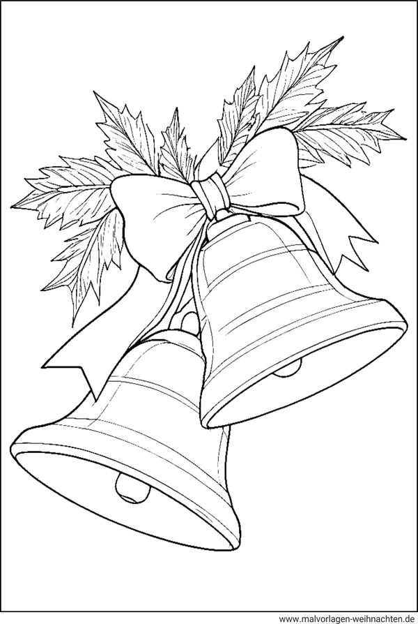 Ausmalbild Weihnachtsglocke drucken und malen