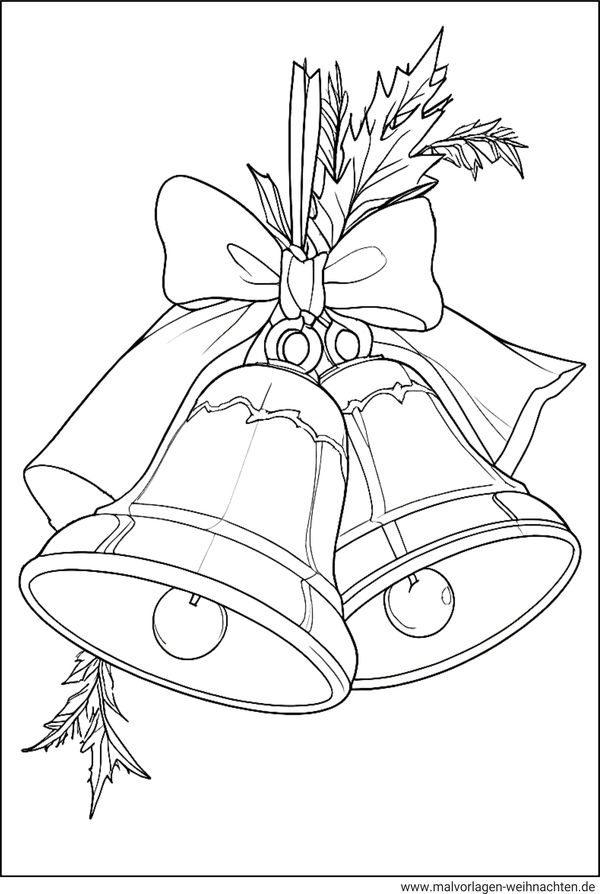 Weihnachtsglocke Zeichnung zum Ausmalen