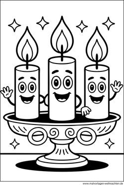 Kerzenständer Kerzen Ausmalbild Kinder zum Ausdrucken