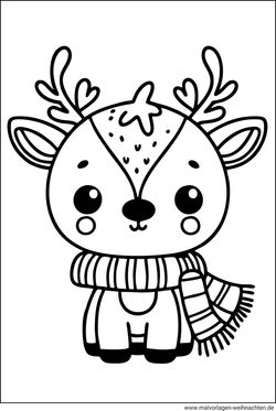 Rentier Ausmalbild Weihnachten Grundschule