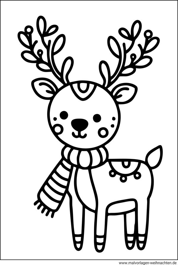 Rentier Malvorlage einfach