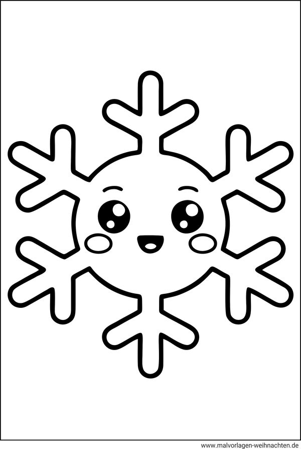 Ausmalbild Kawaii-Schneeflocke