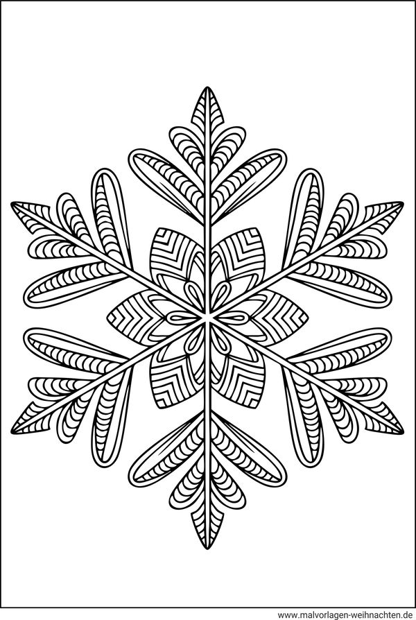 Kunstvolle Schneeflocke Ausmalbild