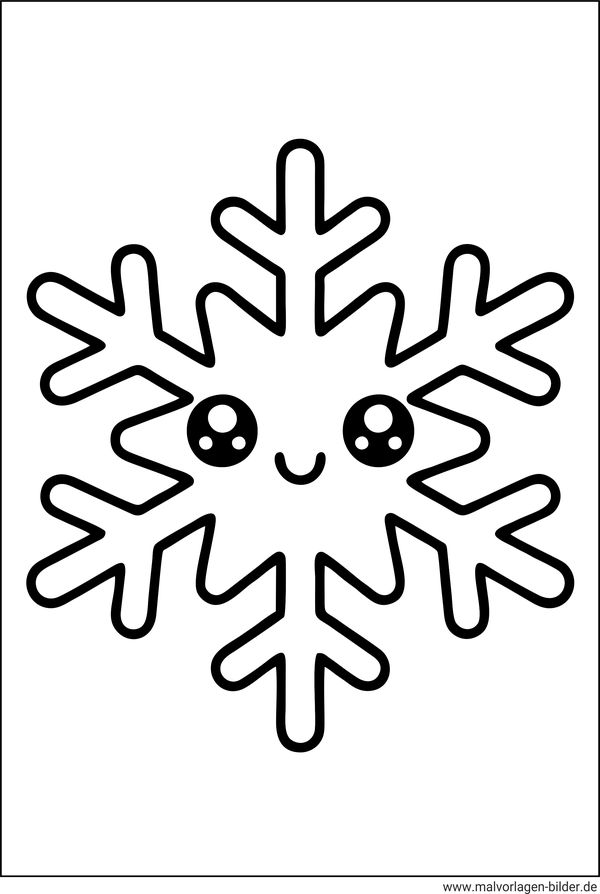 Schneeflocke mit Gesicht Malvorlage