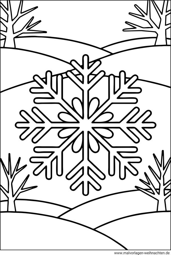 Schneeflocke Landschaft Ausmalbild