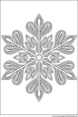 Schneeflocke Vorlage für Erwachsene gratis