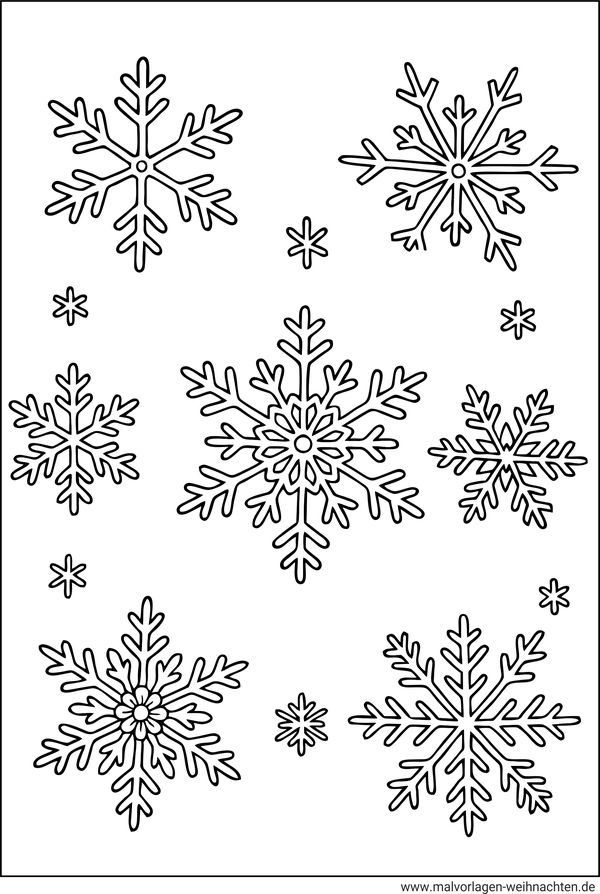 Schneeflocken Ausmalbild kostenlos