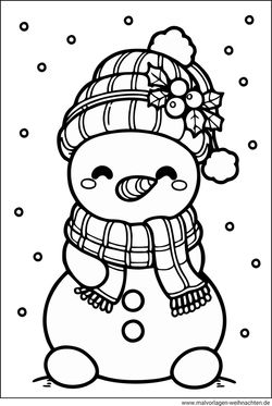 Ausmalbild Schneemann gratis zum Ausdrucken