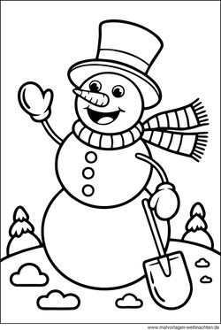 Lustiger Schneemann Ausmalbild kostenlos