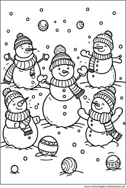 schneemänner Malvorlage