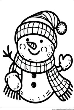 Schneemann Ausmalbild für Kinder kostenlos