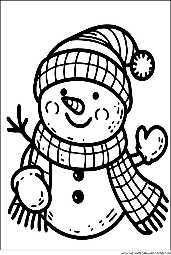 Schneemann Ausmalbild zum Ausdrucken