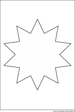 Ausmalbild Stern mit 10 Zacken Vorlage