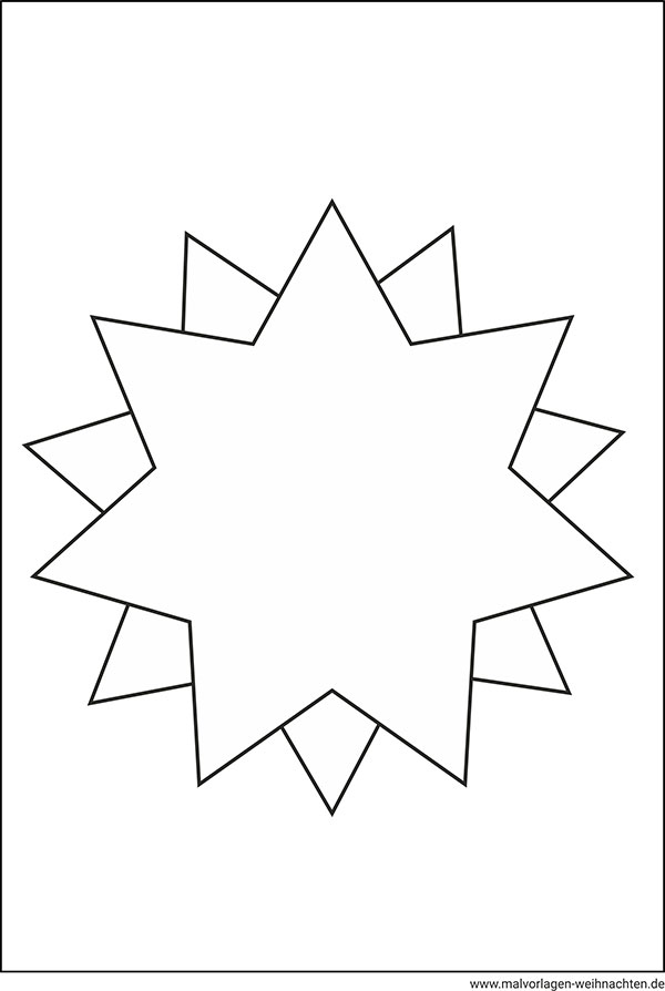 Malvorlage Doppelstern mit 7 Zacken