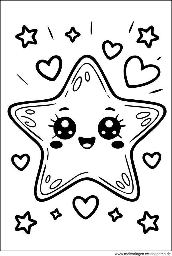 Niedlicher Stern Ausmalbild