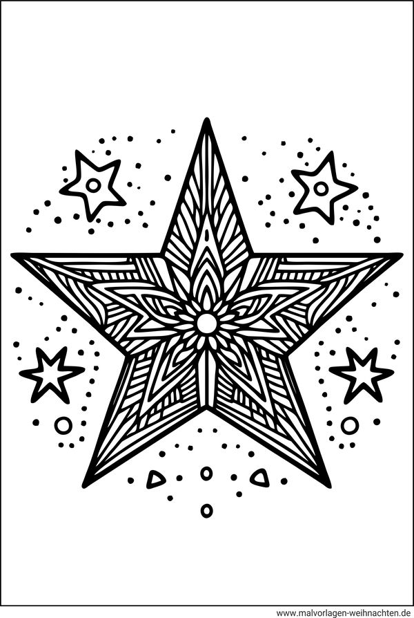 Stern mit Muster Malvorlage kostenlos