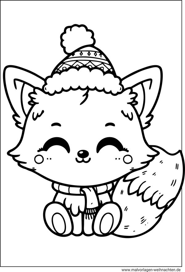 Fuchs Winter Ausmalbild