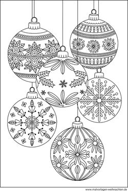 Christbaumkugeln Malvorlagen Erwachsene kostenlos ausdrucken