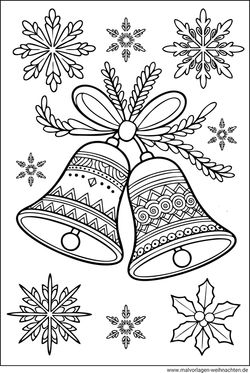 Glocken Weihnachten PDF Malvorlage für Erwachsene