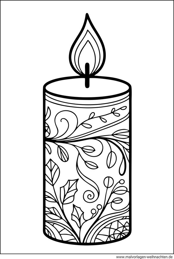 Kerze Malvorlage für Erwachsene