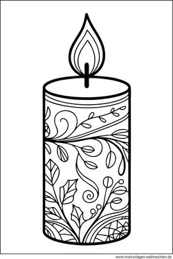 Kerze mit Flamme Malvorlage Erwachsene