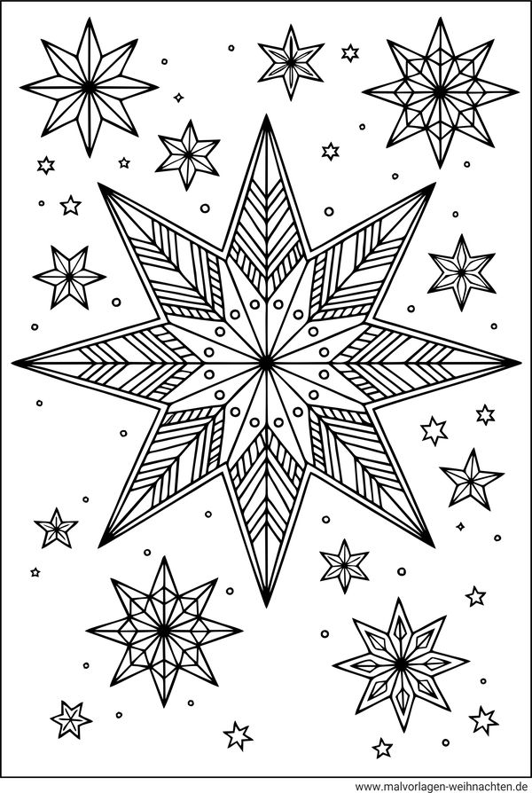 Stern mit Mustern Ausmalbild Erwachsene