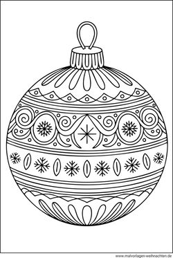 Weihnachtskugel Ausmalbild Erwachsene mit Muster gratis