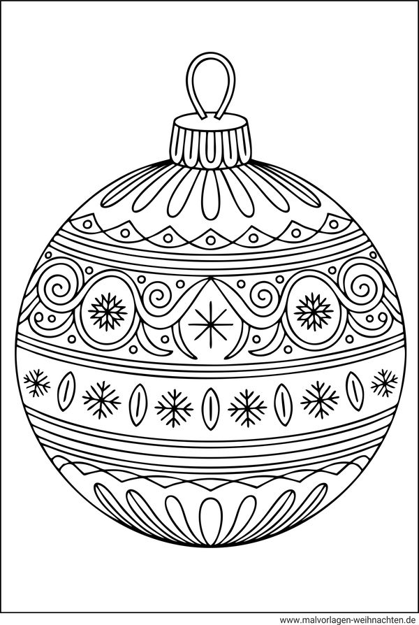 Weihnachtskugel Ausmalbild Erwachsene zum Ausmalen