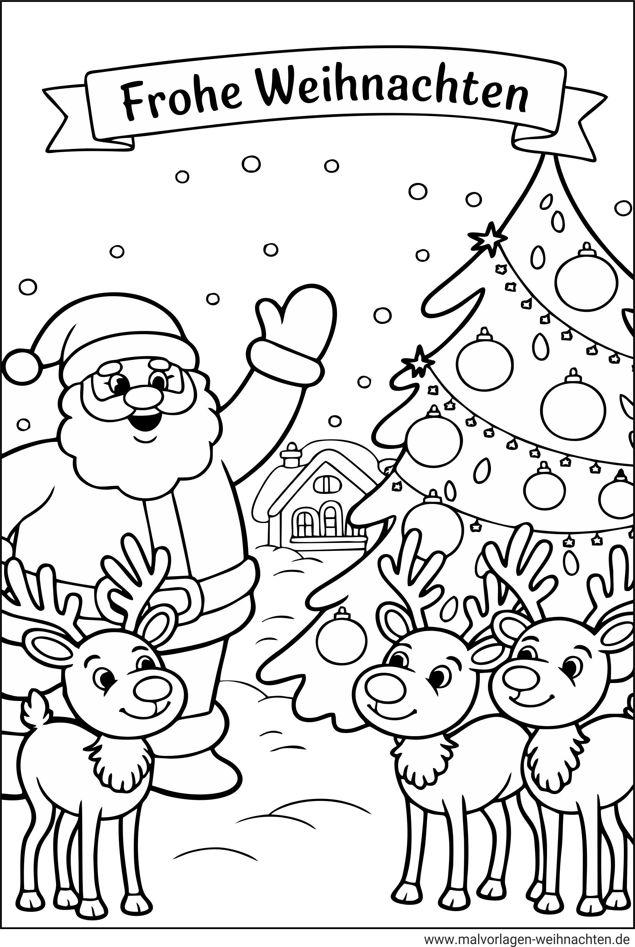 Frohe Weihnachten Ausmalbild