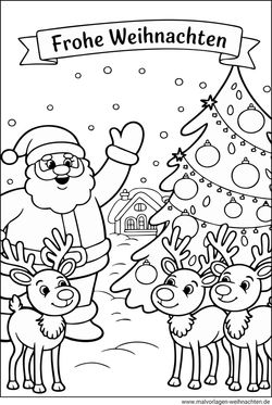 Frohe Weihnachten Malbild kostenlos