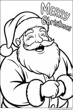 Weihnachtsmann Christmas Ausmalbild ausdrucken