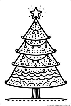 Ausmalbild Tannenbaum zum Ausmalen