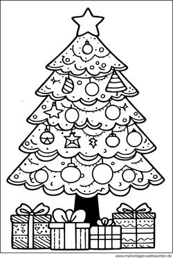 Ausmalbild Weihnachtsbaum gratis drucken