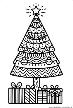 Weihnachtsbaum PDF Malvorlage gratis download