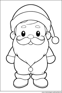 Weihnachtsmann Ausmalbild einfach ausdrucken