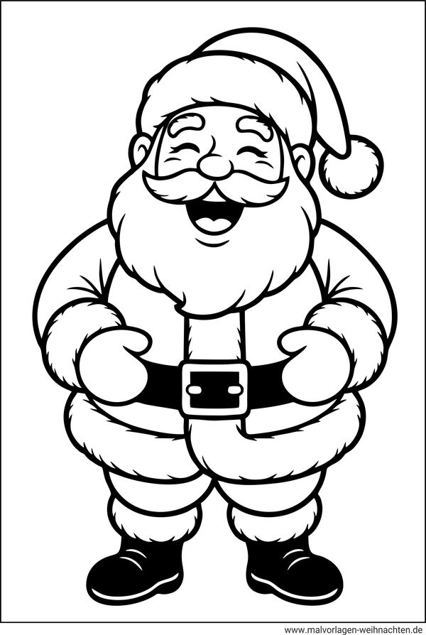 Weihnachtsmann lacht Ausmalbild