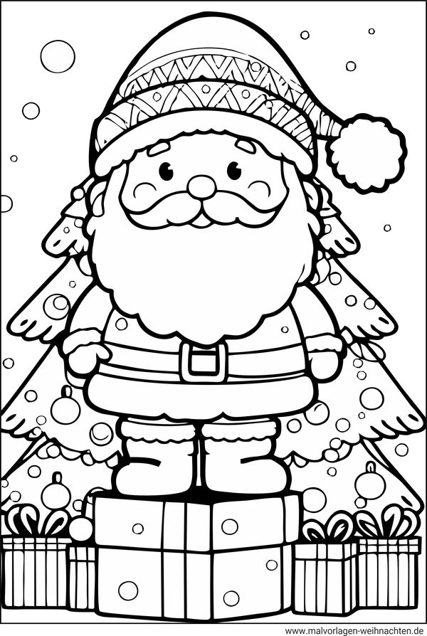 Weihnachtsmann Malvorlage PDF download