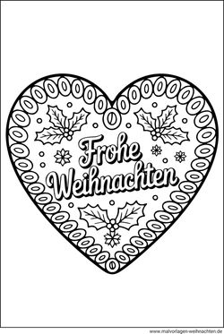 Malvorlagen Lebkuchenherz Frohe Weihnachten